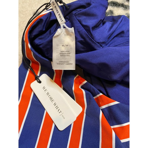 We Wore What x Onia red and blue striped Brooklyn one piece swimsuit, NWT Size M - Picture 4 of 7